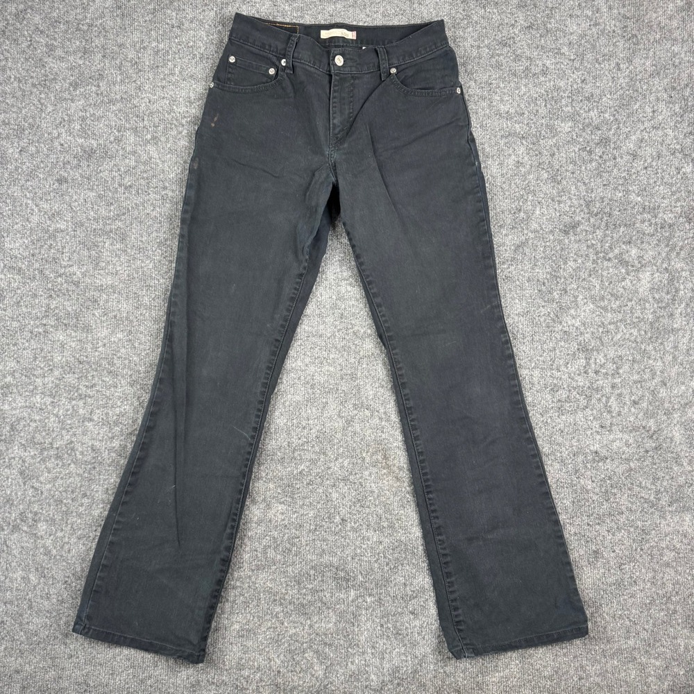 Levis Jeans Womens Size 6M Black Relaxed Boot Cut 550 Stretch Denim Faded